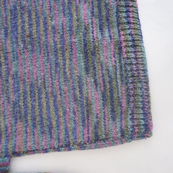 Handmade Pink Purple Wool Blend Knit Quarter Zip Sweater L - Picture 7 of 12